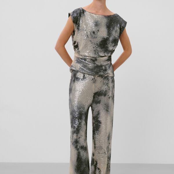 SLMacy Pants | Pistachio & Turbulence Sequin | Byxa, Soaked in Luxury