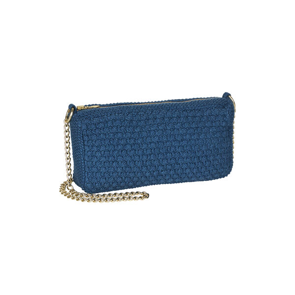 Stickad Clutch Kedja Petra, dark blue melange, By LOHN