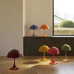 Panthella 250 Portable Table Lamp, opaque coral, Louis Poulsen