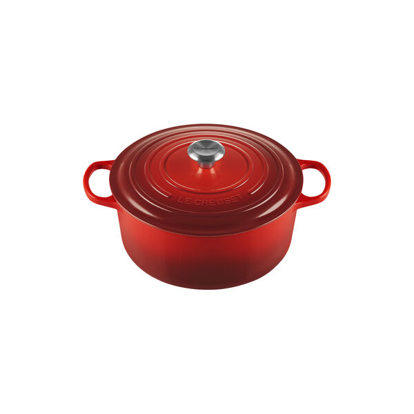 Signature gjutj&auml;rn rund gryta &Oslash; 28 cm, cerise, Le Creuset