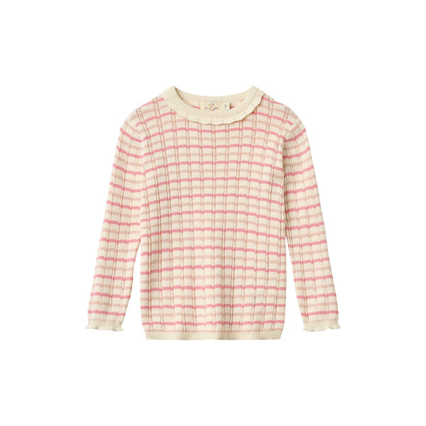 Knitted Stripe Pointelle LS Blouse, Copenhagen Colors Organics