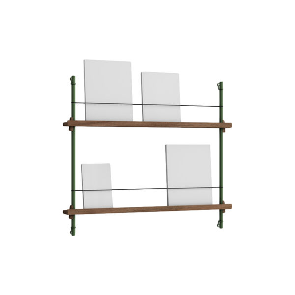 Magazine Shelving Small, smoked oak/pine green, MOEBE