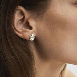 Rose Earsticks Medium, silver, Pernille Corydon Jewellery
