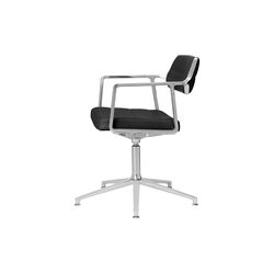 VIPP453 Swivel+ Chair with Gliders, black/polished aluminium, Vipp