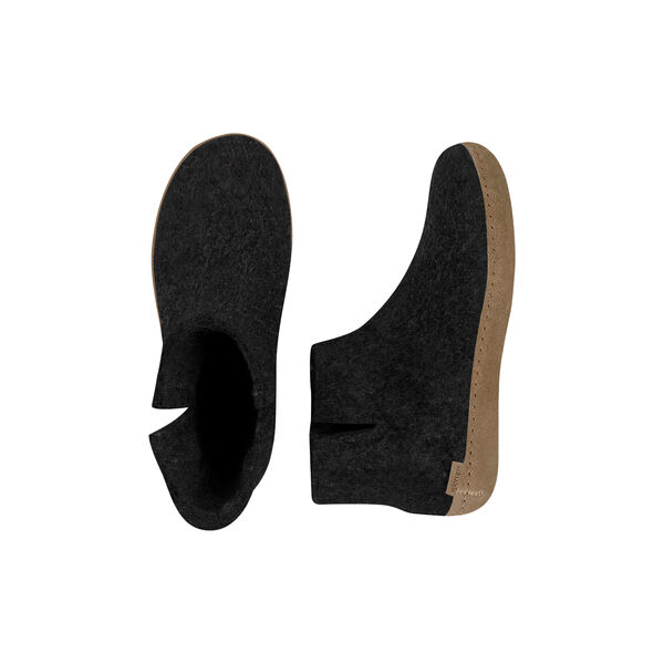 Filttofflor höga, kolgrå, Glerups