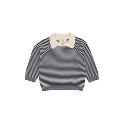 Merino Striped Blouse w. Collar, cream/navy stripe Merino Striped Blouse w. Collar, cream/navy stripe, Copenhagen Colors Organics