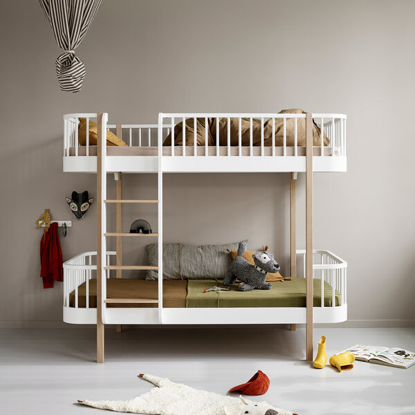 Wood Original Bunk Bed 90x200 cm, white/oak Wood Original Bunk Bed 90x200 cm, white/oak, Oliver Furniture