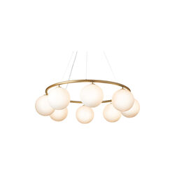 Miira 8 Circular Pendant, brass/opal, Nuura