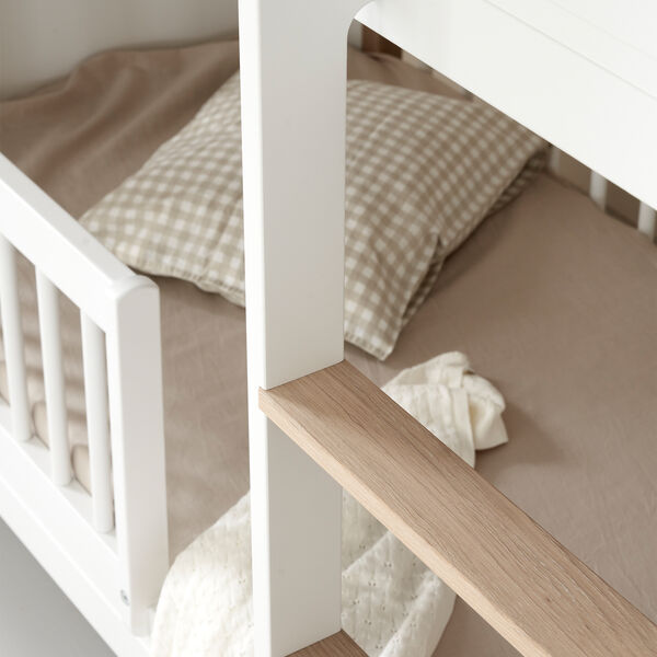 Wood Mini+ Low Bunk Bed 68x162cm, white/oak, Oliver Furniture