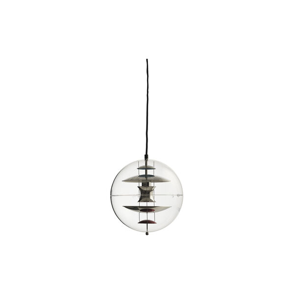 VP Globe Pendant, chrome/red/blue, Verpan