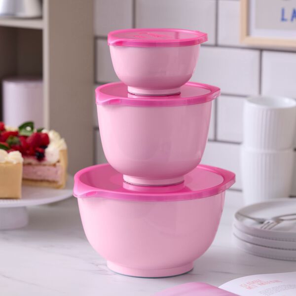NEW Margrethe Br&ouml;stcancerf&ouml;rbundet Sk&aring;l Set 6 delar, pink, Rosti