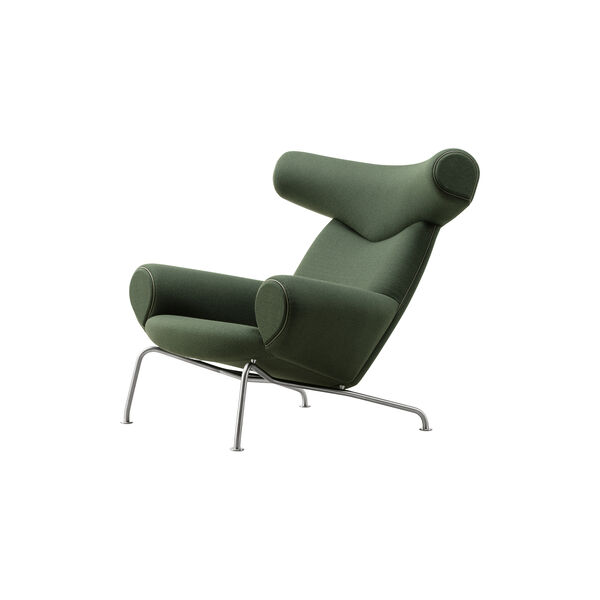 Wegner Ox Chair |  Olive Olive | F&aring;t&ouml;lj + Ottoman, Fredericia Furniture