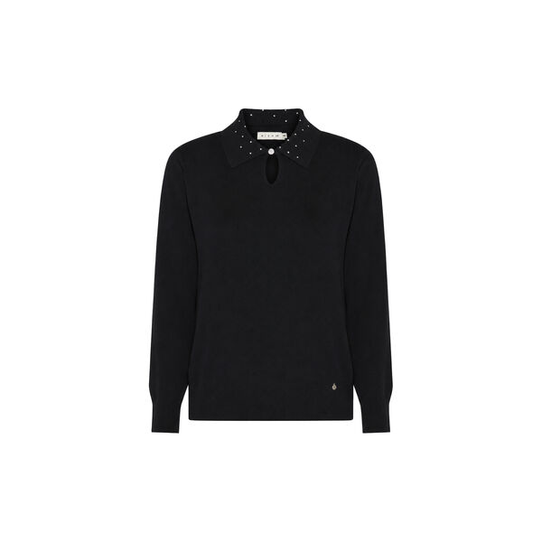BBPoloJumper BBEcoveroDetailK | Black | Stickad Tr&ouml;ja, Micha