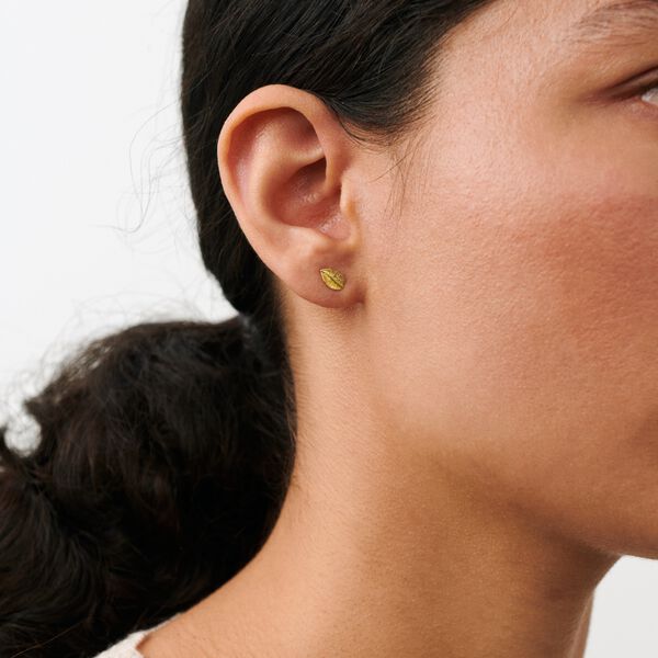 Elm Leaf Earsticks, guldpl&auml;terat, Pernille Corydon Jewellery