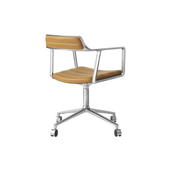 VIPP452 Swivel Chair with Castors, sand/polished aluminium, Vipp