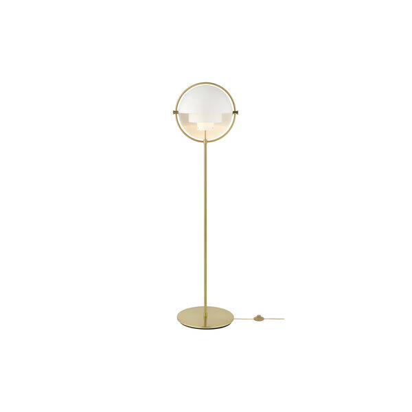 Multi-Lite Floor Lamp, white semi matt/brass, GUBI