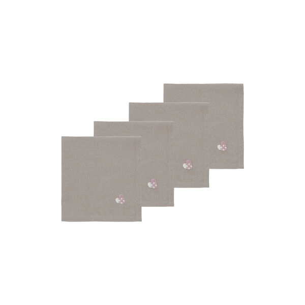 Christmas Hearts Embroidery tygservetter, rose, Södahl