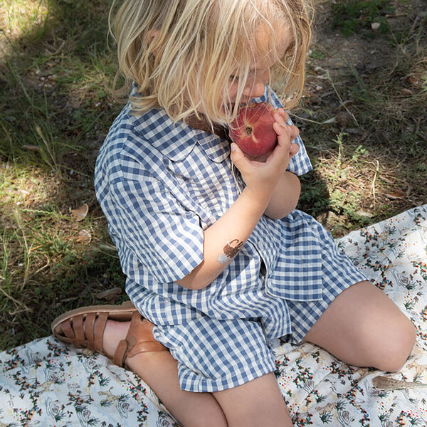 Kim SS Shirt, captains blue check, Konges Sl&oslash;jd
