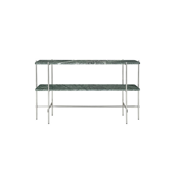 TS Console with 2 Racks, green guatemala marble/steel, GUBI