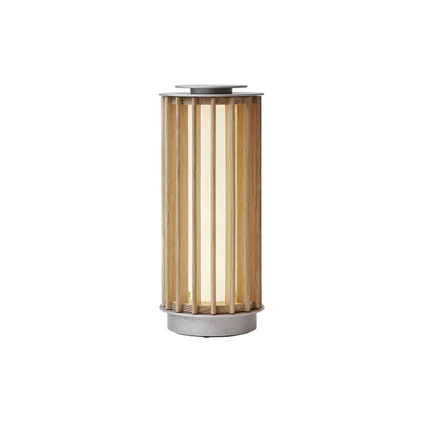Numbra TY3 | Lacquered Oak/Tumbled Aluminium | Portable Bordslampa, &Tradition