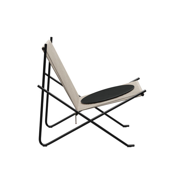 PK4&trade; Chair with Cushion, black/natural/Grace leather, Fritz Hansen