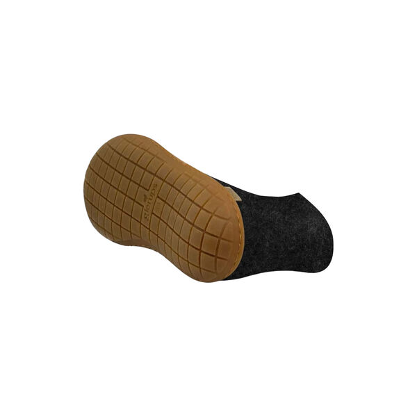 Ankelkänga i filt med naturgummisula, charcoal, Glerups