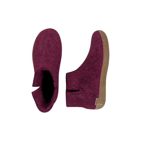 Filttofflor höga, cranberry Filttofflor höga, cranberry, Glerups