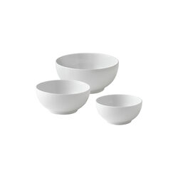White Fluted Bowl Set 3 st., Royal Copenhagen