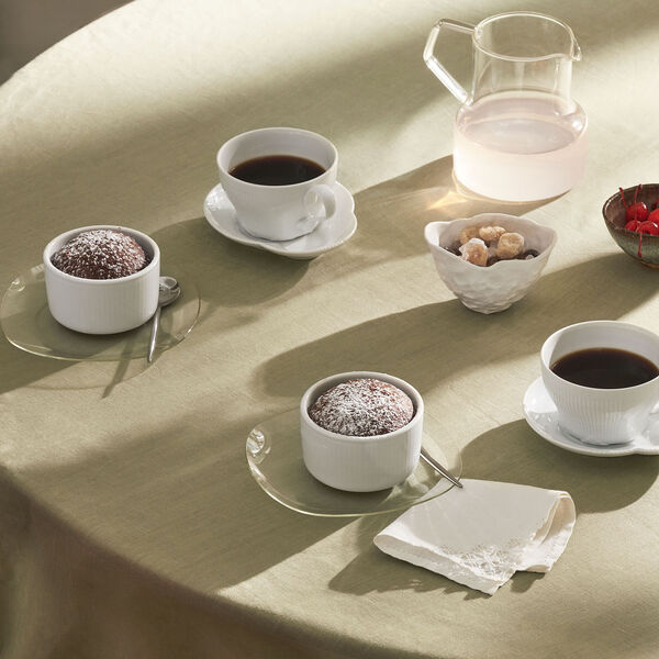 White Fluted Souffl&eacute; Bowls 2 pcs, Royal Copenhagen