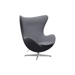 Ägget™ 3316 Loungestol, Christianshavn 1171 light grey/satin brushed aluminium, Fritz Hansen