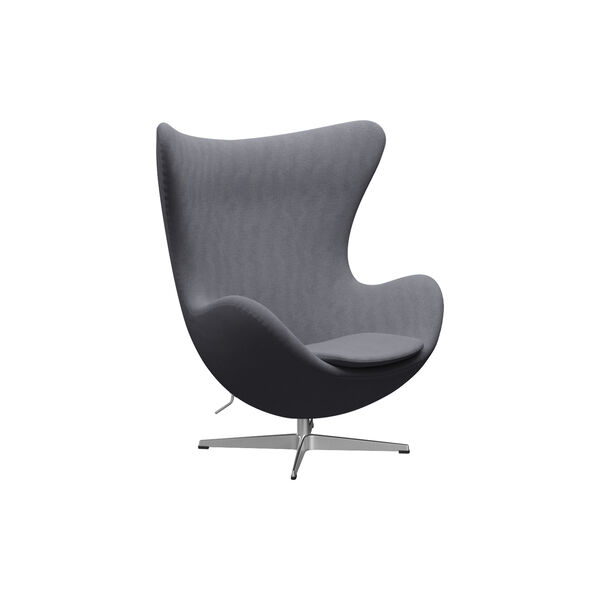 Ägget™ 3316 Loungestol, Christianshavn 1171 light grey/satin brushed aluminium, Fritz Hansen