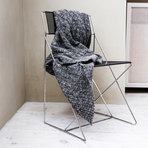 Cable pl&auml;d, grey/black, ELVANG