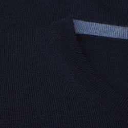 Pullover Knitted Crew Neck With Patch Merino Wool, navy, Stenstr&ouml;ms