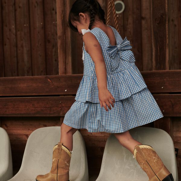 Houndstooth Dress w. Bow, Copenhagen Colors Organics