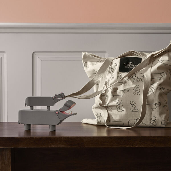 Hippo small, grey, Kay Bojesen Denmark