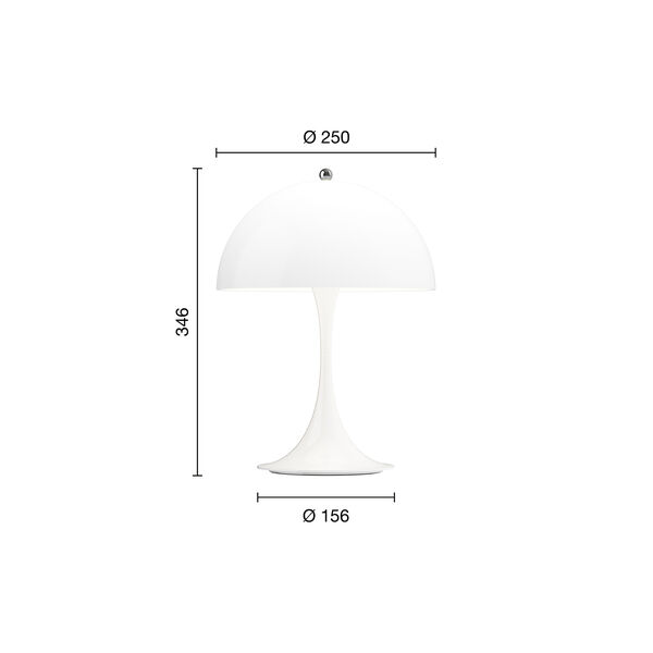 Panthella 250 Portable Table Lamp, opal white, Louis Poulsen