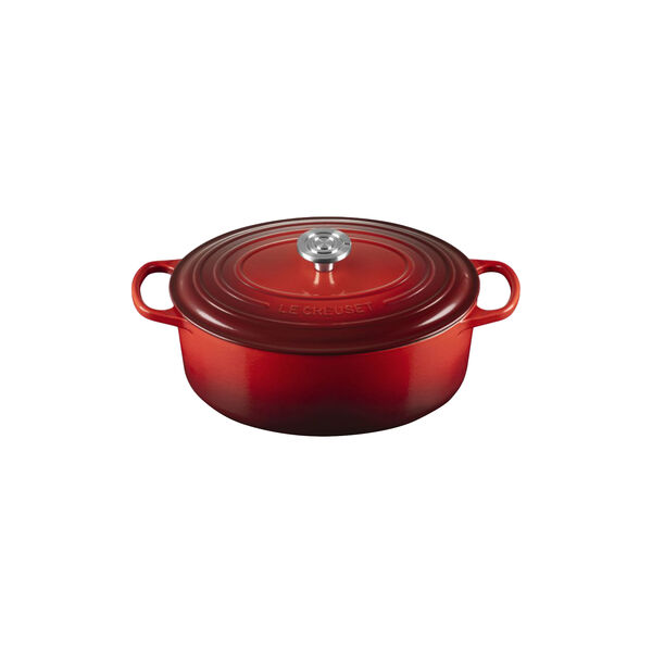 Signature gjutj&auml;rn oval gryta | 31 cm | Cerise, Le Creuset