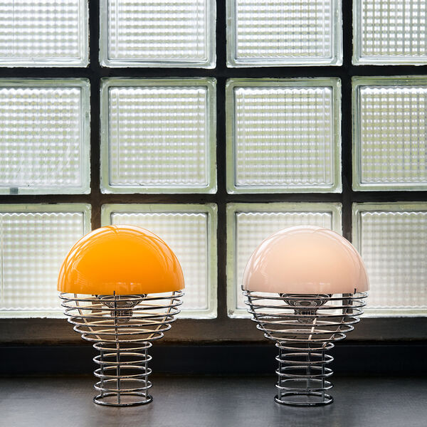 Wire Portabel bordslampa, orange, Verpan