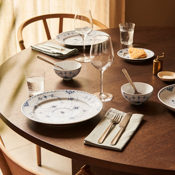 Blue Fluted Half Lace tallrik &Oslash; 17 cm, Royal Copenhagen