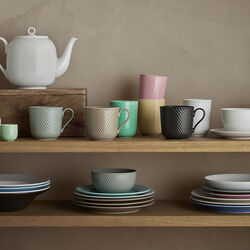 Rhombe Earth Mug with handle, clay, Lyngby Porcelæn