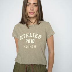 MMCamp O-SS Stripe Tee, burnt olive, MOS MOSH