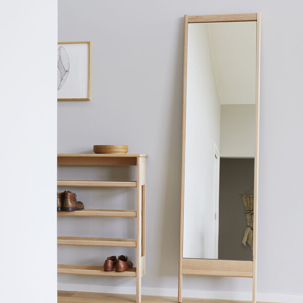 A Line Shoe Rack 72, white oiled oak, Form & Refine
