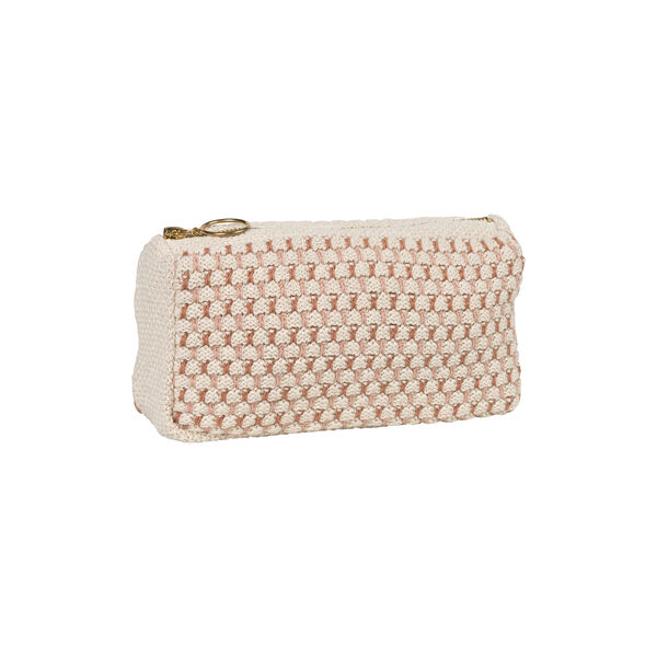 Stickad Clutch Multi, beige-rose-brown, By LOHN