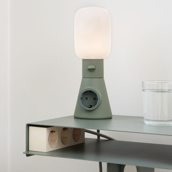 Plug-in Lamp, mossy green, Pedestal