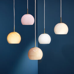 Ball Glass Pendant, sand grey, FRANDSEN