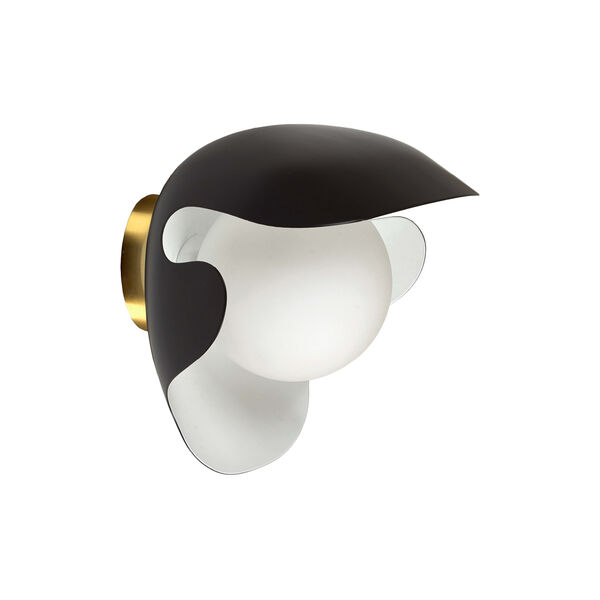 PS38 vägglampa, svart/mässing, ATBO