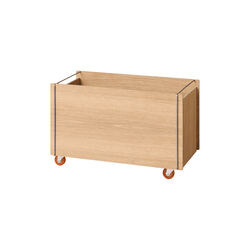 Storage Box w. Wheels | Oiled Oak/Stainless Steel | F&ouml;rvaringsl&aring;da, MOEBE