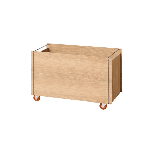 Storage Box w. Wheels | Oiled Oak/Stainless Steel | F&ouml;rvaringsl&aring;da, MOEBE