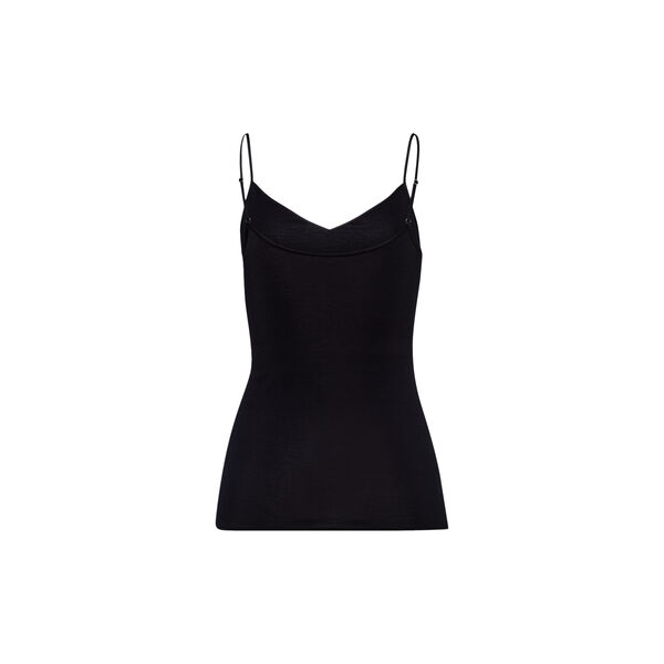 Cotton Seamless Spaghetti Top, black Cotton Seamless Spaghetti Top, black, HANRO