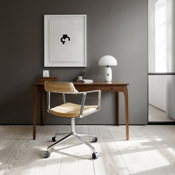 VIPP452 Swivel Chair with Castors, sand/polished aluminium, Vipp